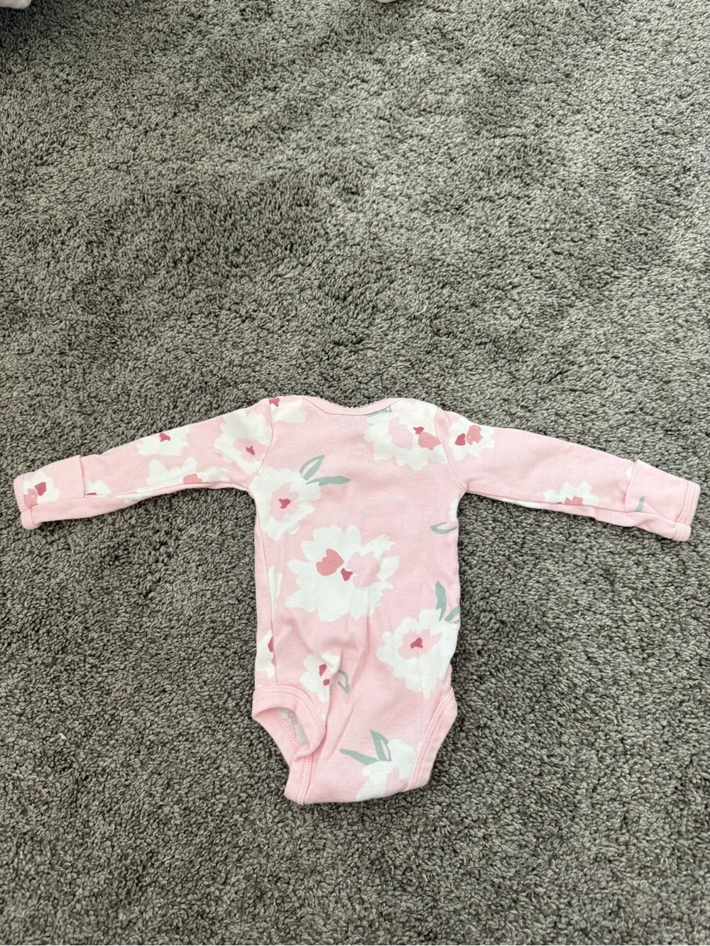 Carter's Pink Floral Long-Sleeve Baby Bodysuit